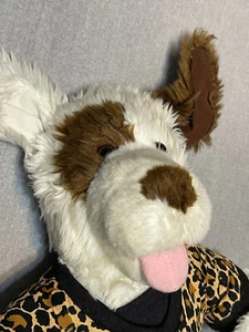 Ropa Build A Bear Dog 18" de peluche animal de peluche BABW blanco marrón suave BABW - Imagen 1 de 12