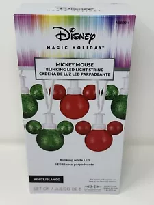 Mickey Mouse Blinking LED Light String White Disney Magic Holiday New 4982014 - Picture 1 of 4