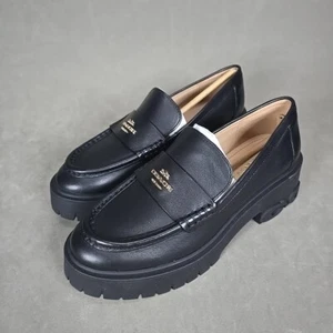 Mocasines Coach Ruthie en negro talla 6B logotipo dorado y contorno COACH en suela NIOB - Imagen 1 de 10