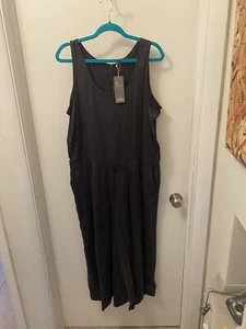 NWT Eileen Fisher Sleeveless Tencel Jumpsuit Graphite Size L/G - Picture 1 of 8