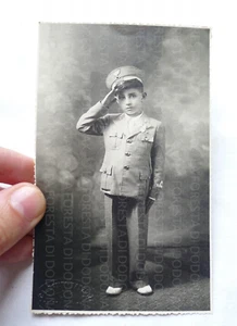 old PHOTO MANZOTTI CHILD UNIFORM MILITARY ARTILLERY VILLAGE VAL DI TARO - Picture 1 of 1