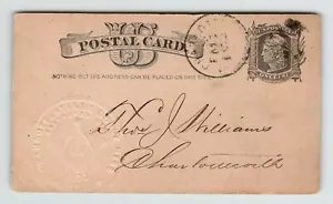 UX7a postal card Charlottesville, VA, 1885 Masonic Lodge embossing - Picture 1 of 4