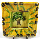 Hand Painted Jacques France Plate Olive Tree Motif Signed Vintage 5 1/4" Square