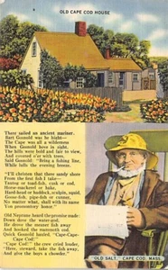 Postal MA: Old Cape Cod House, Old Salt, Massachusetts, lino publicado 1940 - Imagen 1 de 2