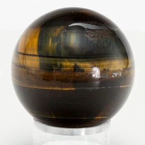 Tiger's Eye Sphere Natural Crystal Ball Polished Iron 40mm 92g C0479 - Picture 1 of 9