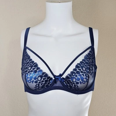 Sujetador con aros L'Agent by Agent Provocateur Odessa, azul real, talla 34DD Foto 1 de 4