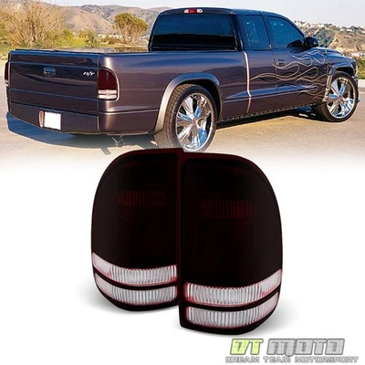 [Black Tinted] 1997-2004 Dodge Dakota [Original Style] taillights Taillamps Set - Imagem 1 de 4