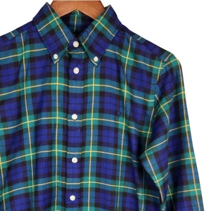 Ralph Lauren Shirt Mens Medium Blue Green Yellow Plaid Classic Fit Button Down - Picture 1 of 8