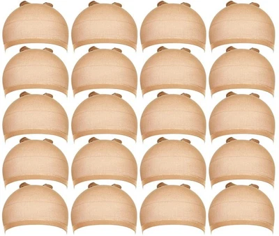 TEENITOR Wig Caps 20pcs Brown Wig Caps Stocking Caps for Wigs Beige Wig Cap