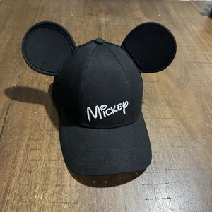 Disney Mickey Mouse Ears Baseball Hat One Size Black Snapback Adjustable NWOT - Picture 1 of 7