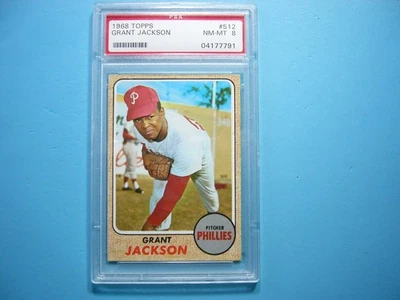 Tarjeta de béisbol 1968 Topps MLB HI# #512 Grant Jackson PSA 8 casi nueva nítida + Topps GL Foto 1 de 4