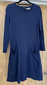 Whistles Kleid Marine Langarm Knielang Taschen Swing-Stil Größe 16 - Bild 1 von 11
