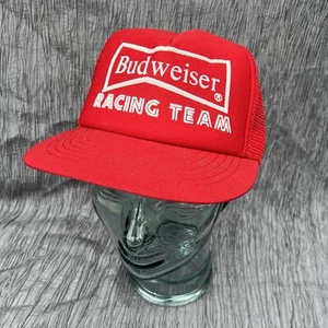 Cappello berretto vintage Budweiser Racing Team mesh foam OSFM snap back adj truckers USA - Foto 1 di 6