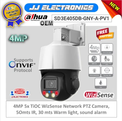 DAHUA NO LOGO Dahua OEM Network PTZ Camera 4MP 5X TiOC, 5Omts IR, 30mts Warm light Sound Alarm