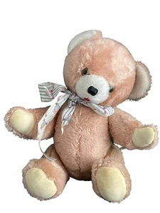 De Colección Oso de Peluche Marrón Arco Ojos Verdes Extremidades Articuladas Corea RARO - Imagen 1 de 10