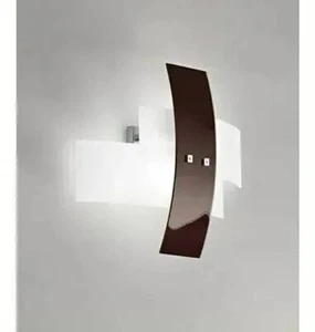 Plafoniera in vetro bianco marrone 2 luci soffitto applique moderna parete GEA - Foto 1 di 4