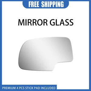 Towing Mirror Glass Fits 2002-2006 Chevy Tahoe / GMC Yukon LH Side Flat+Adhesive - Picture 1 of 9