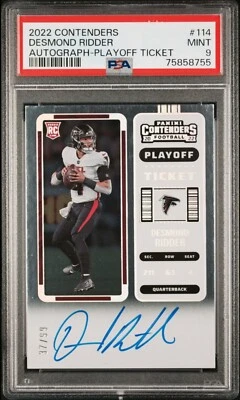 2022 Panini Contenders Playoff Ticket Desmond Ridder RC Rookie AUTO /99 SP PSA 9 - Image 1 of 2