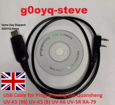 USB Cable for Programming Quansheng UV-K5 (99) UV-K5 (8) UV-K6 UV-5R  RA-79 RA89 - Image 1 of 4