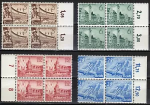 Germany 1940 MNH Mi 739-742 Sc 494-497 Leipziger Messe.Leipzig Fair ** Blocks - Picture 1 of 2