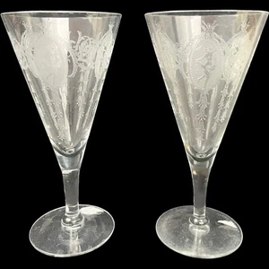 Tiffin Clásico Copas de Agua Gafas Mantón Desnudo Bailarina Niña 7-1/4" Par - Imagen 1 de 8