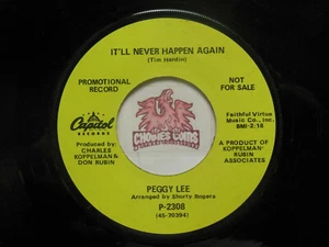 Peggy Lee: Misty Roses / It'll Never Happen Again, 45 RPM VG+ (LC)  - Picture 1 of 2