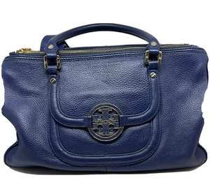 Tory Burch Women's Blue Pebble Leather Amanda Bag - Picture 1 of 9