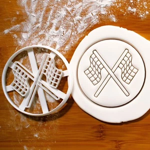 Checkered Racing Flag cookie cutter - motorsport race circuits, road rally racer - Picture 1 of 4