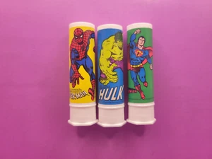 De colección Superhéroes Pegamento Stics Sticks 1979 Superman Hulk Spider-Man - Imagen 1 de 4