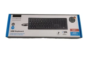 Vivanco IT-KB USB PS2 Tastatur, Ziffernblock Tasten, schwarz - Bild 1 von 2