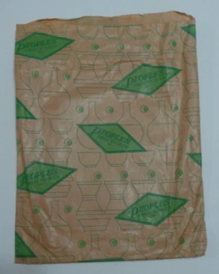 Bolsa de papel vintage de farmacias Peoples con logotipo de diamante verde farmacia efímera Foto 1 de 4