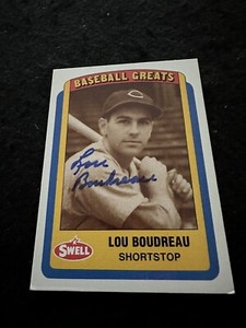 Lou Boudreau Signed 1990 Swell Baseball Greats #31 Cleveland Indians DEC 2001