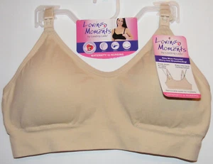 Seamless Bra Size L Nursing Clasps Breast Feeding Friendly Removable Pads Nude - Picture 1 of 4