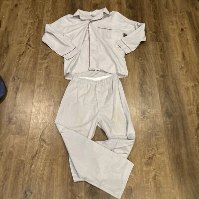 De Colección Sears Para Hombre M Perma-Prest Conjunto de Pijama Manga Larga Pin Rayas Retro Años 70 - BUB Foto 1 de 4