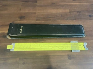 Vintage Pickett N 1010-ES TRIG Slide Rule Yellow ICS ADV Black Leather Case USA - Picture 1 of 6