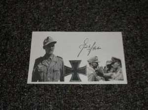 Gunter Halm (1922-2017) signierte 3x5 Karte Deutsches WWII Eisernes Kreuz von Rommel - Bild 1 von 1