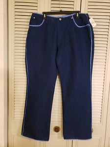 Ashley Stewart Blue Jeans Womens Size 16 Fringe Edges NWT! - Picture 1 of 8