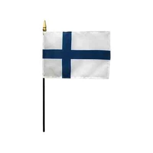 Wholesale Lot of 9 Finland 12"x18" Handheld Mini Flag w/ Wood Stick - Picture 1 of 1