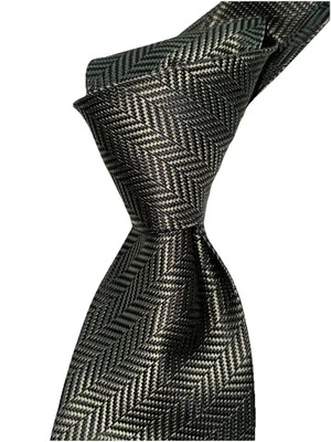 $270 NUEVO CON ETIQUETAS TOM FORD Verde Oliva Espiga Hombre 3.6” Tejido Seda Cuello Corbata ITALIA Foto 1 de 4