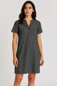 Billy Reid Gray Cotton Dress Size XS Minimalist Casual Short Sleeve - Picture 1 of 8