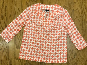 Talbots Petites Damen geometrisches buntes Blusentop Küstenkarriere adrett Small - Bild 1 von 8
