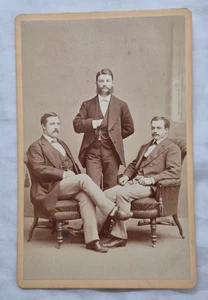 1870s G. D. Morse Photographer Cabinet Card, Three men in suit, SF, CA - Picture 1 of 2