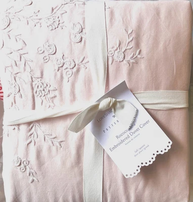 Pottery Barn Love Shack Rococo Bow DUVET QUEEN / FULL & 2 STANDARD SHAMS NWT - Image 1 of 4