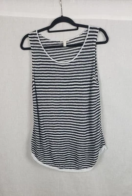 Suéter Eileen Fisher feminino listra média linho orgânico regata malha pulôver - Imagem 1 de 4