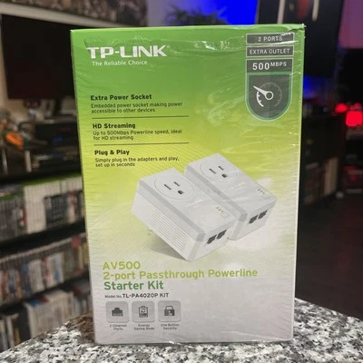 TP-Link AV500 2-Port Powerline Starter Kit | 500Mbps (TL-PA4026) Neu | Open Box - Bild 1 von 4
