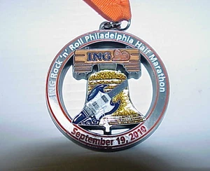 ING ROCK 'N' ROLL PHILADELPHIA HALF MARATHON, 9-19-2010, FINISHER AWARD MEDAL - Picture 1 of 5