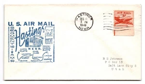 Hastings NEBR U.S. Air Mail First Flight Cover 1949 Aviation Cachet - Picture 1 of 2