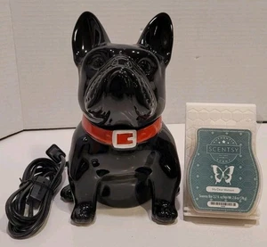 Scentsy Frenchie Large Wax Warmer French Bulldog W/ Red Collar & Scentsy Wax Bar - Picture 1 of 16