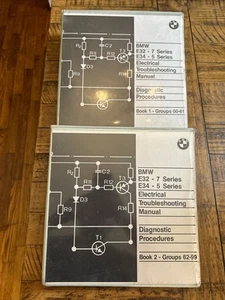 1988 BMW E32 E34 Electrical Troubleshooting Manual ETM 88 Binder Books 1 & 2 - Picture 1 of 9