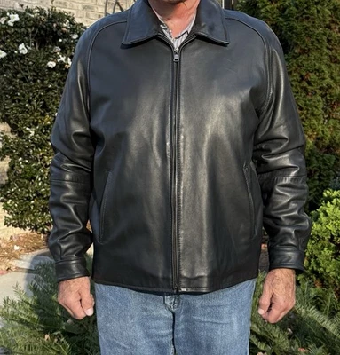 Chaqueta de cuero negra XL Izod para hombre Foto 1 de 4